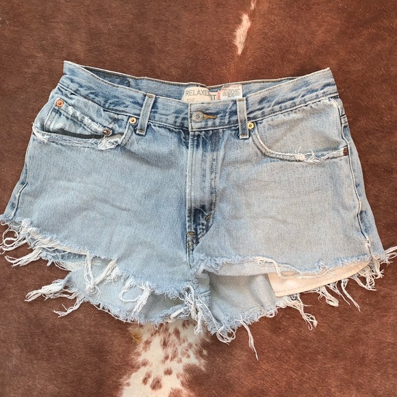 Levi's Light Blue Denim Cutoff Shorts - Picture 2 of 3